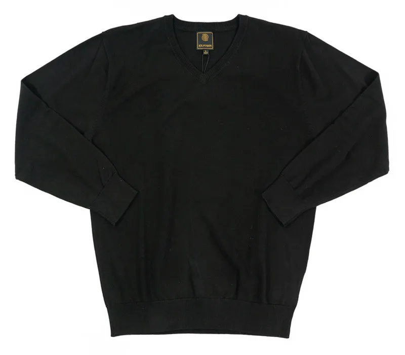 F/X Fusion Black LS V-Neck Sweater 