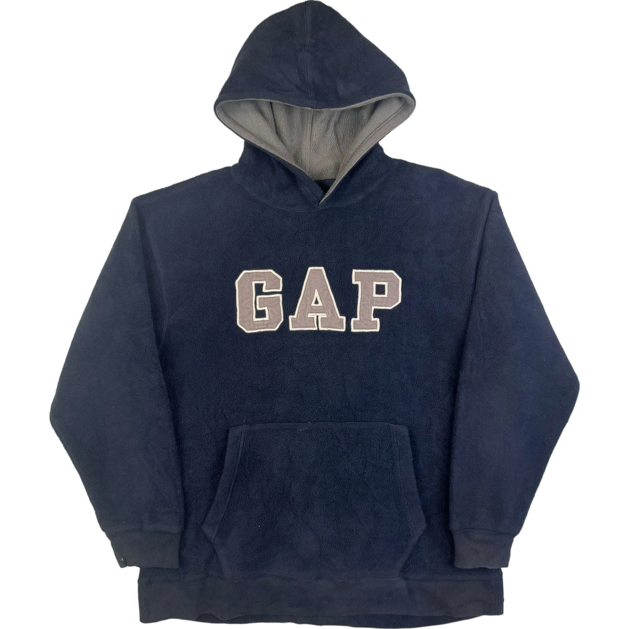 GAP Embroidered Logo Fleece Hoodie Navy