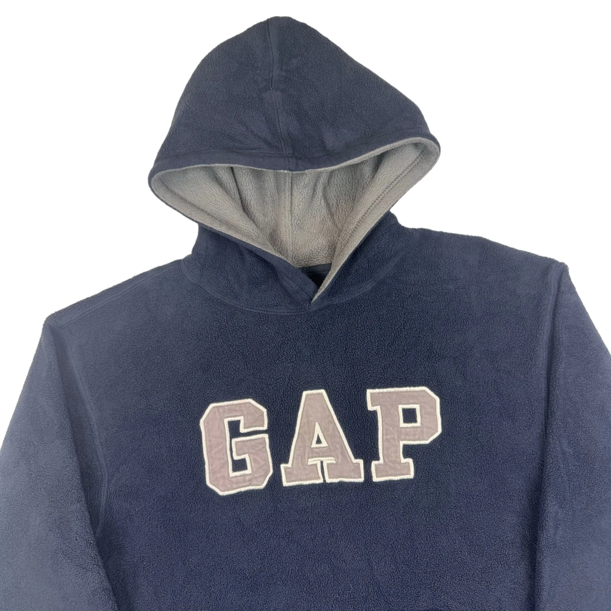 GAP Embroidered Logo Fleece Hoodie Navy