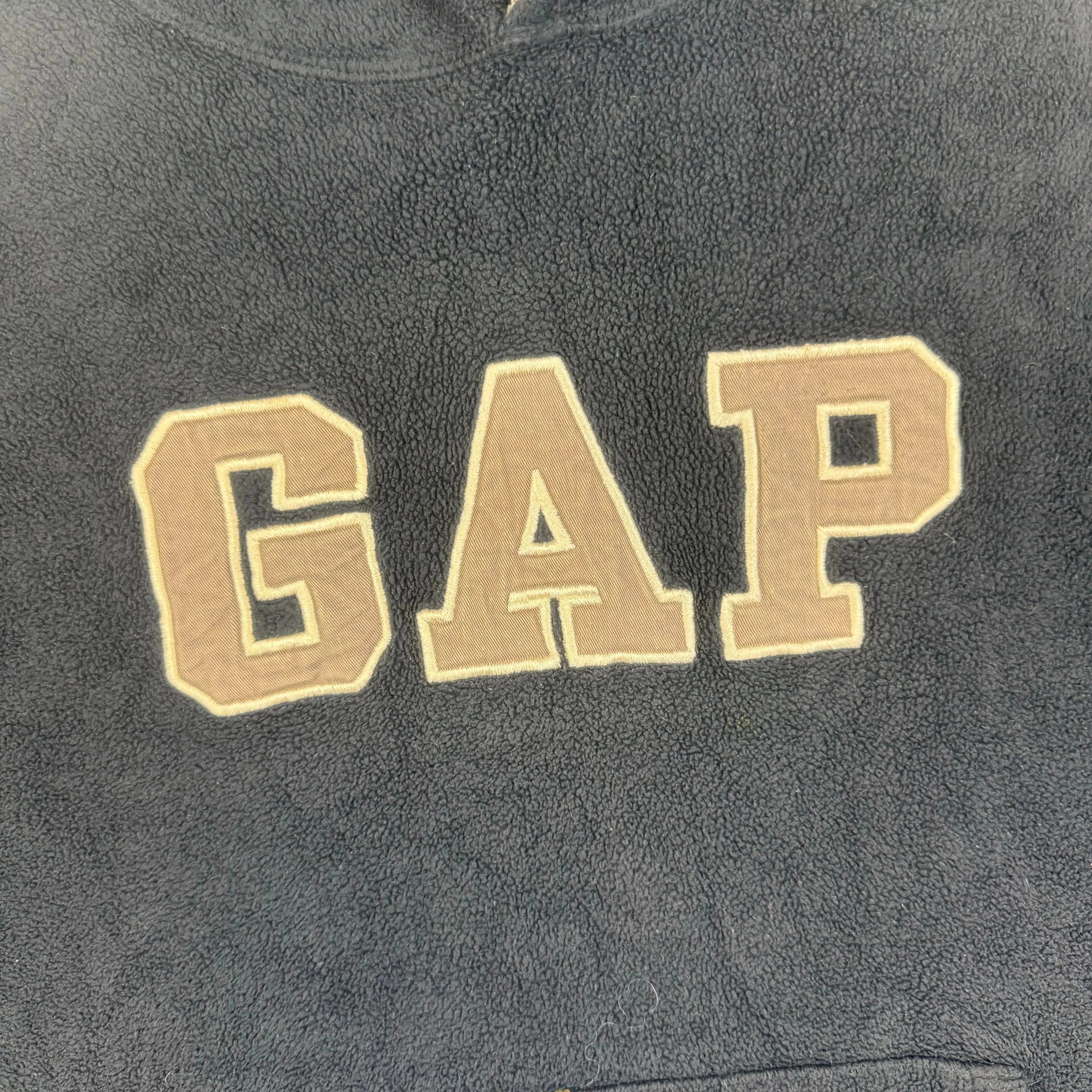 GAP Embroidered Logo Fleece Hoodie Navy