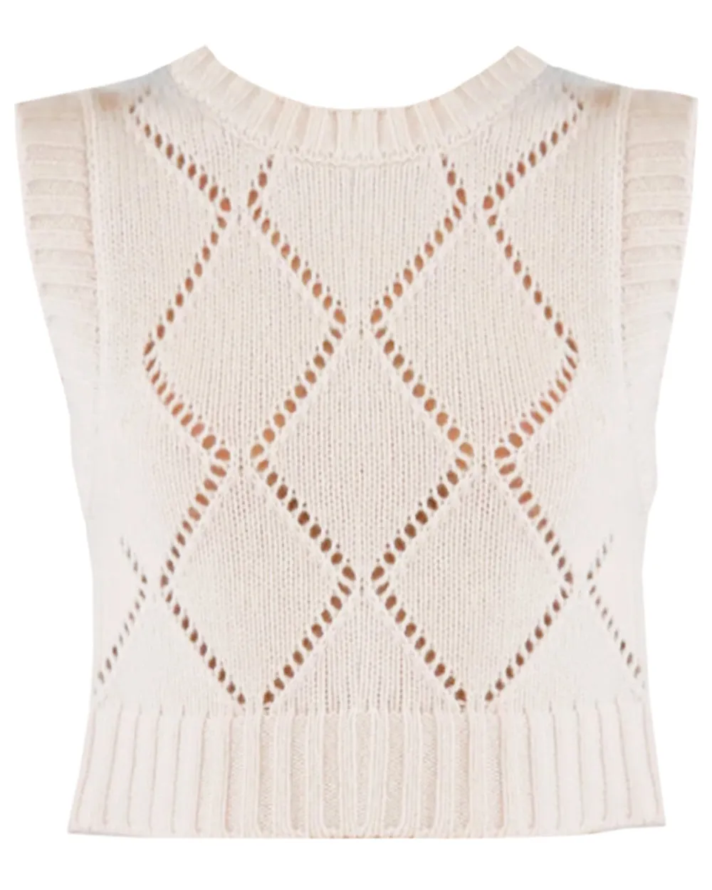 Gardenia Diamond Knit Tyree Vest