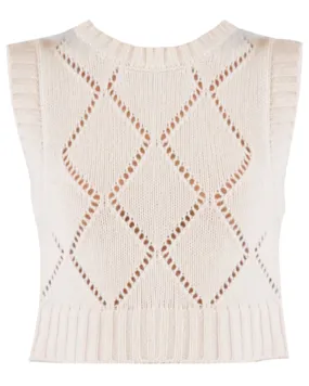 Gardenia Diamond Knit Tyree Vest