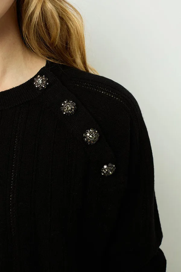 Gerard Darel JOSETTE RHINESTONE FINE WOOL SWEATER