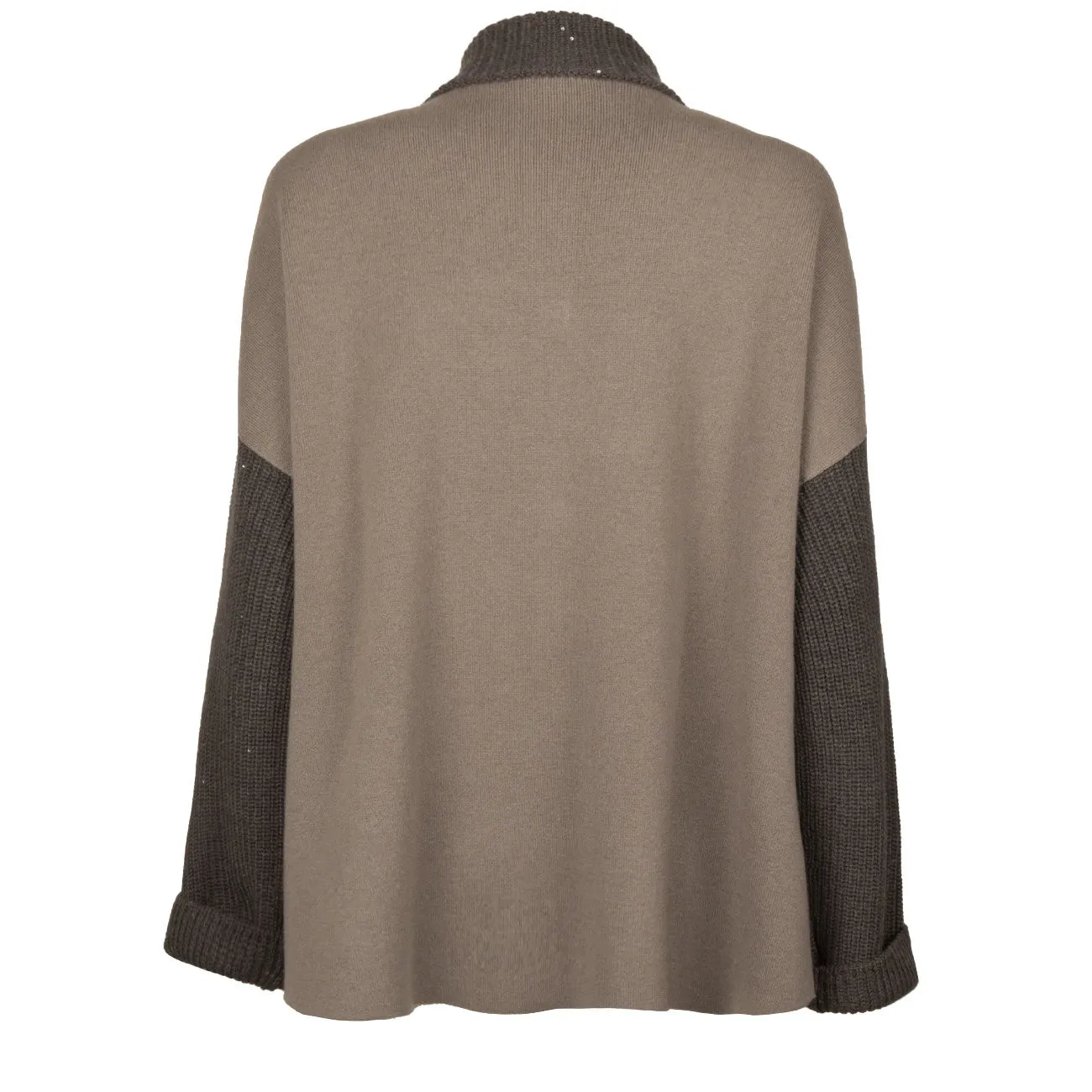 GIACCA IN LANA E CASHMERE Donna Dark Taupe e Dark Grey