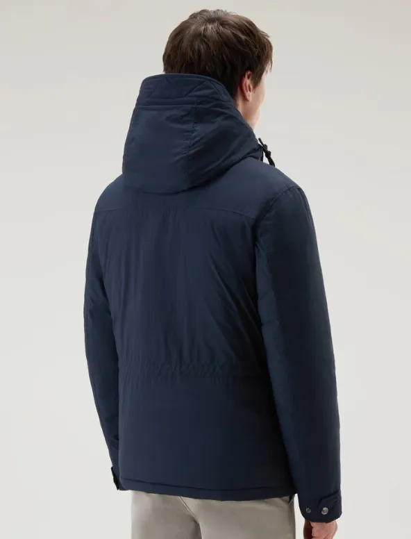 GIACCA WOOLRICH ALEUTIAN FIELD JACKET COL MELTON BLUE