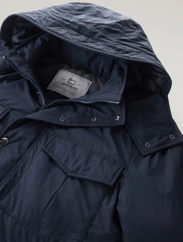 GIACCA WOOLRICH ALEUTIAN FIELD JACKET COL MELTON BLUE