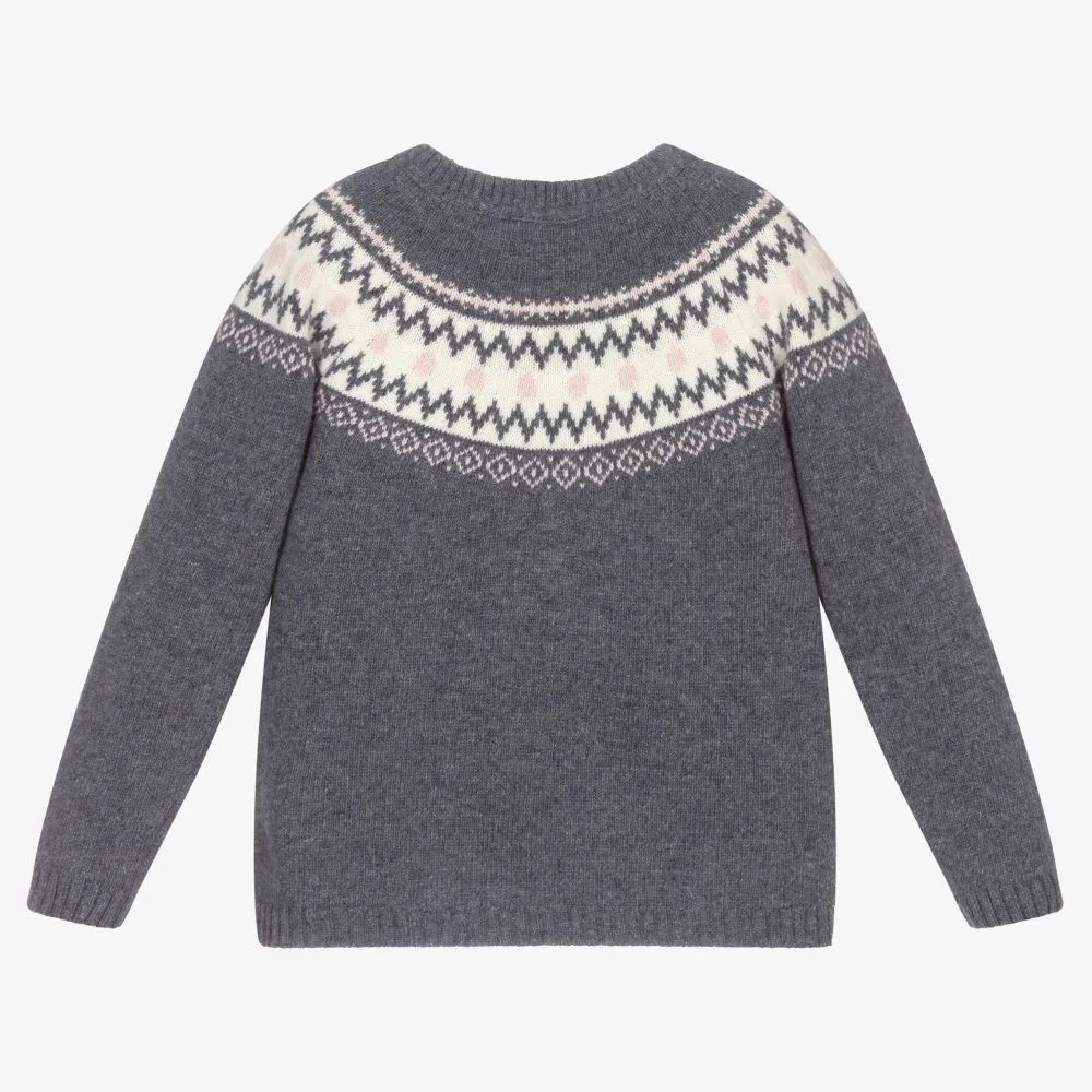 Girls Blue Wool Sweater