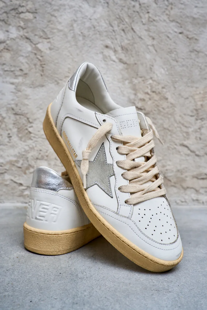 GOLDEN GOOSE Sneakers donna Ball Star con stella grigio ghiaccio