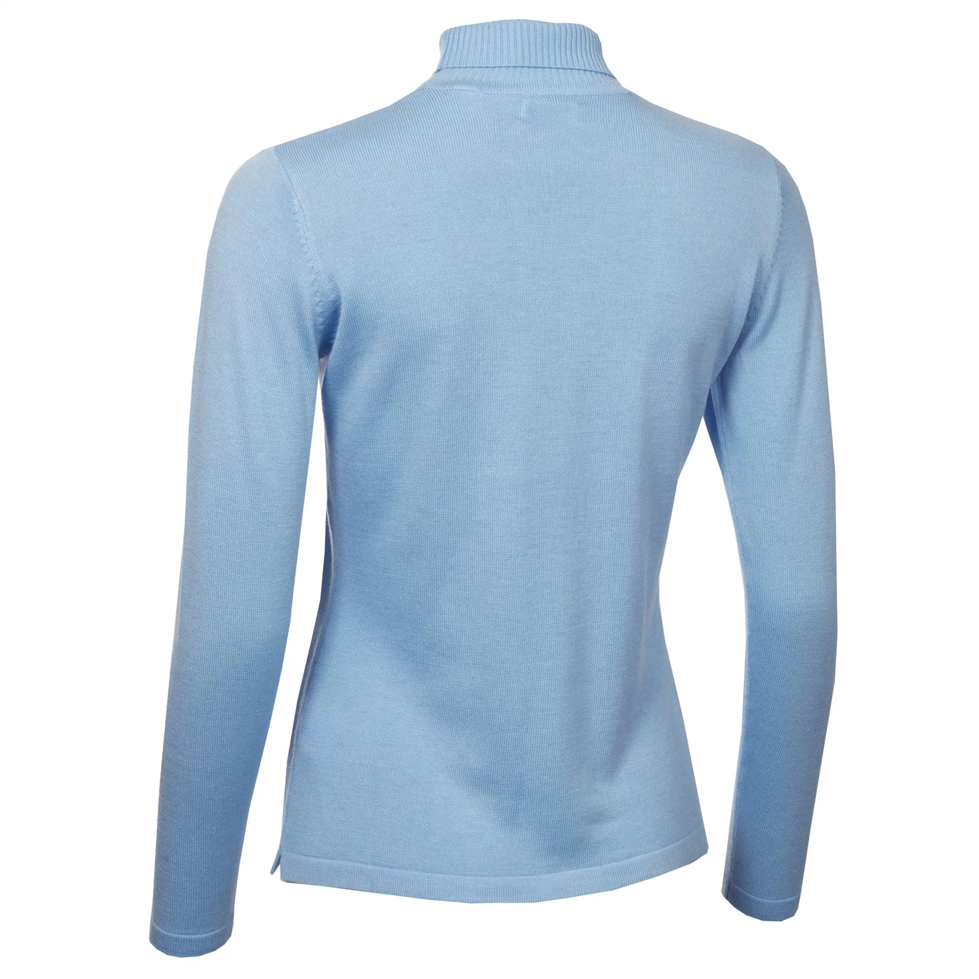 Green Lamb Knox Cashmere Mix Ladies Golf Roll Neck Ice Blue