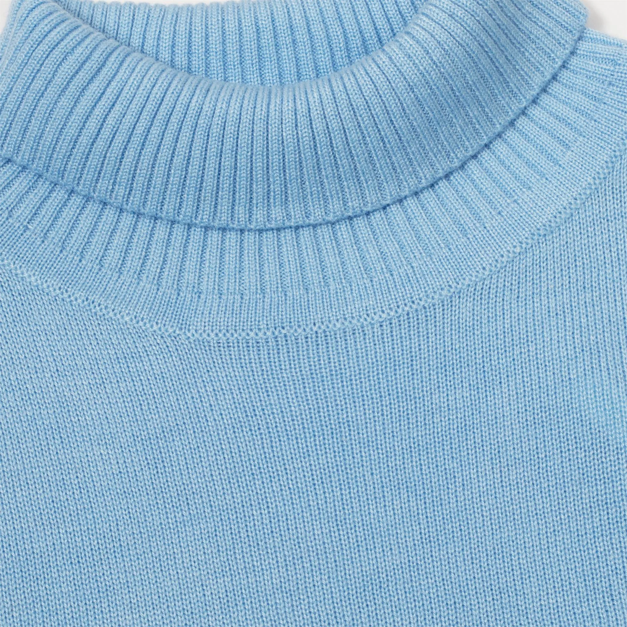 Green Lamb Knox Cashmere Mix Ladies Golf Roll Neck Ice Blue