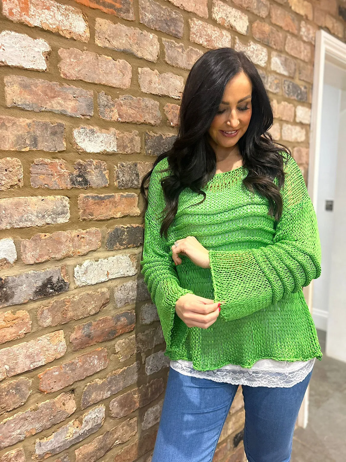 Green Loose Knit Jumper JoJo