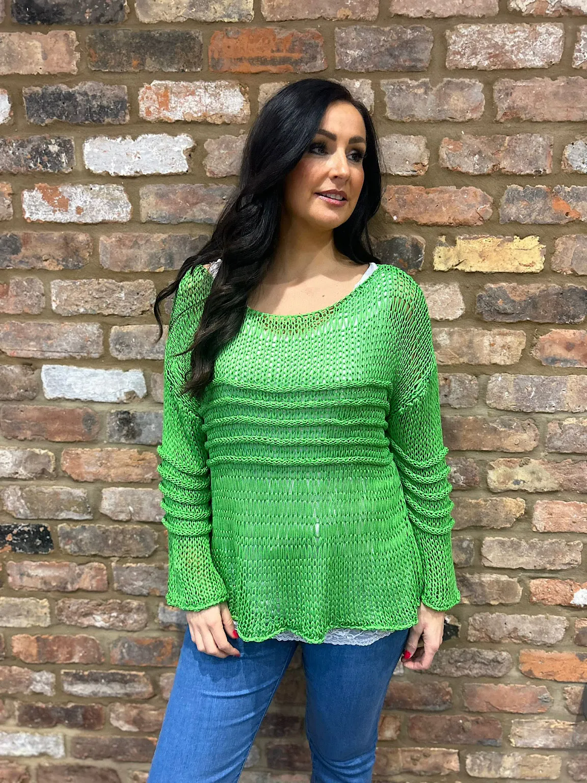 Green Loose Knit Jumper JoJo