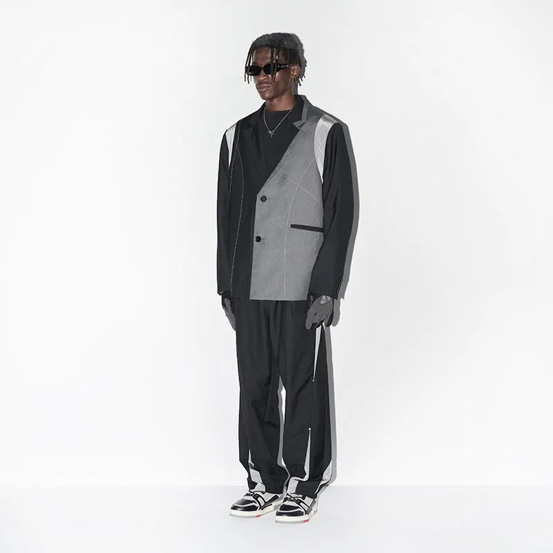 H/C Deconstructed Asymmetric Nylon Blazer