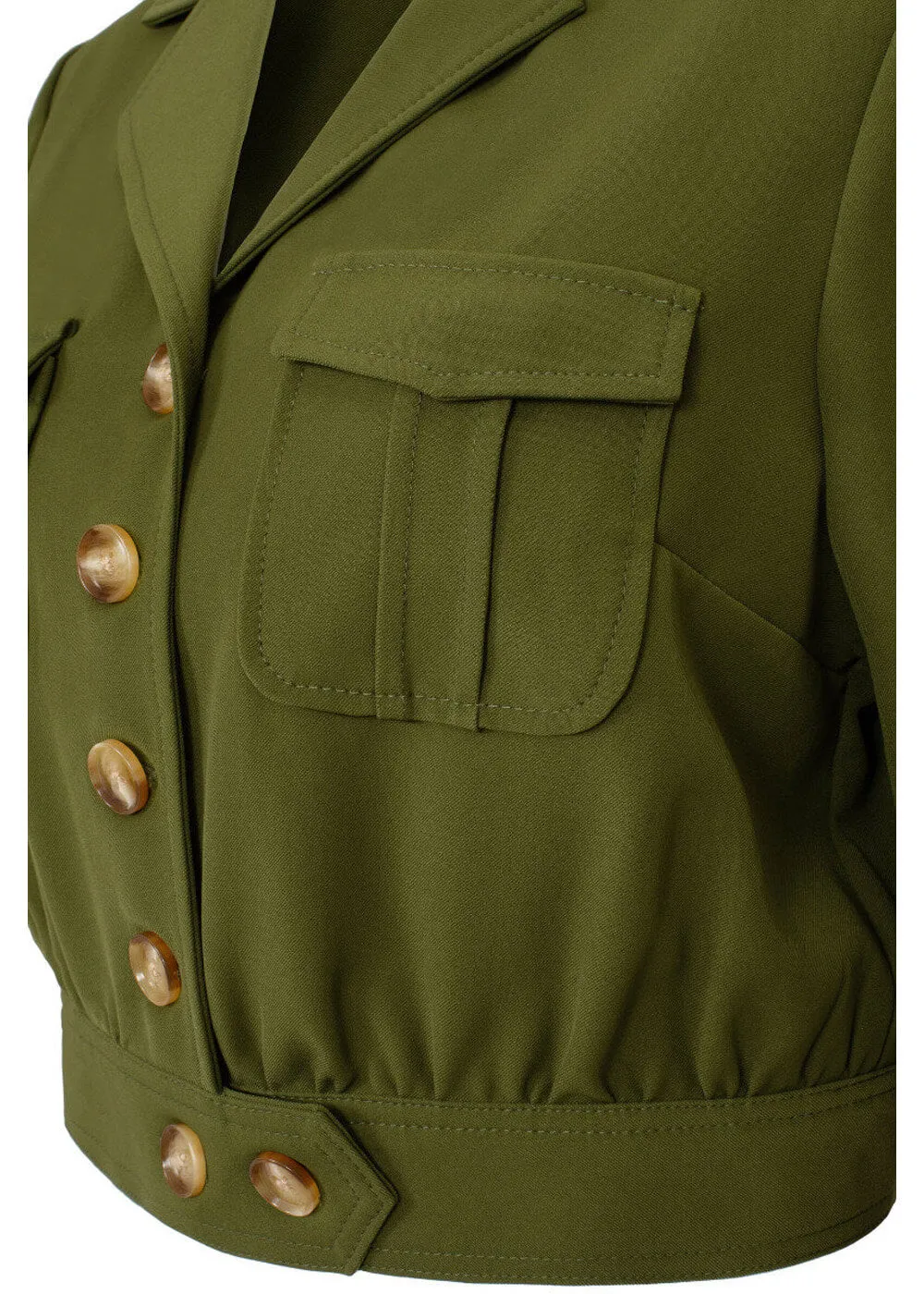 Hell Bunny Ravenwood 40's Jacket Khaki Green