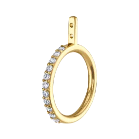 Hoop Ear Jacket - White Diamond / 14k Yellow Gold