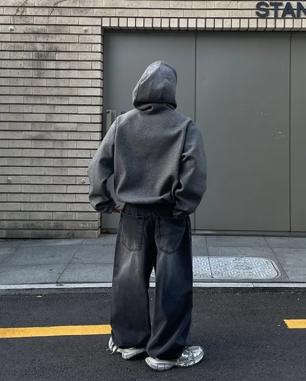 HUE  |Unisex Street Style Plain Oversized Hoodies