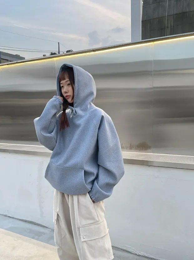 HUE  |Unisex Street Style Plain Oversized Hoodies