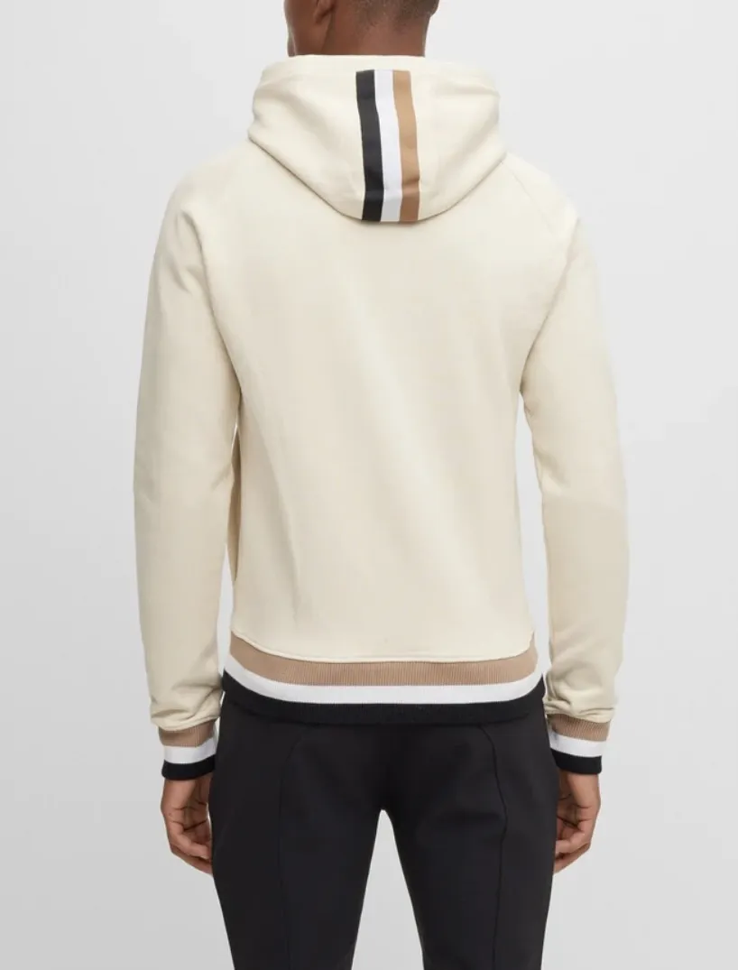 Hugo Boss  |Stripes Long Sleeves Cotton Logo Hoodies