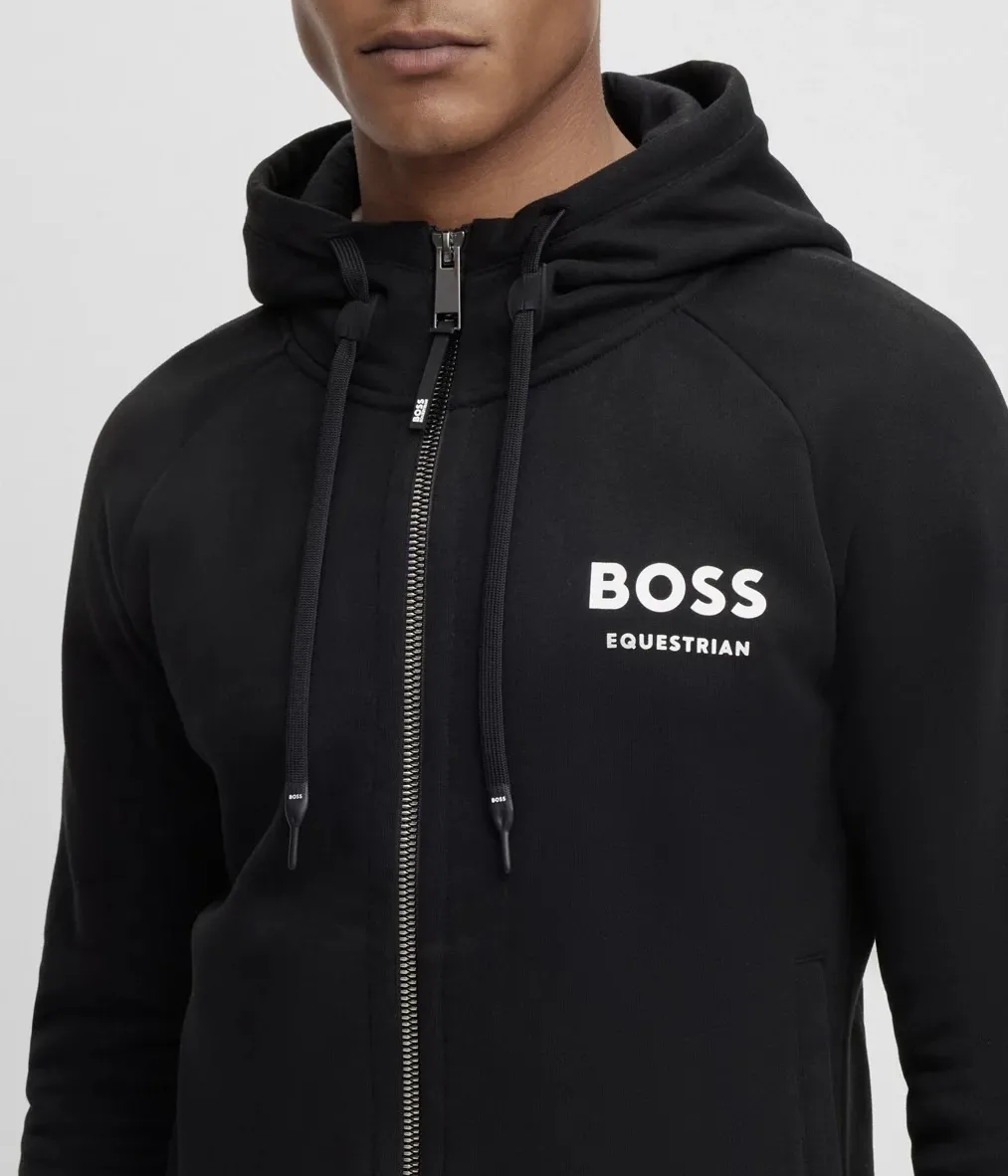 Hugo Boss  |Stripes Long Sleeves Cotton Logo Hoodies