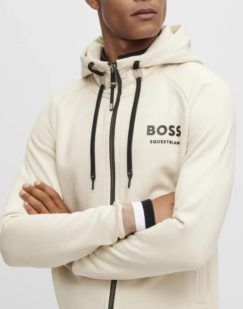 Hugo Boss  |Stripes Long Sleeves Cotton Logo Hoodies