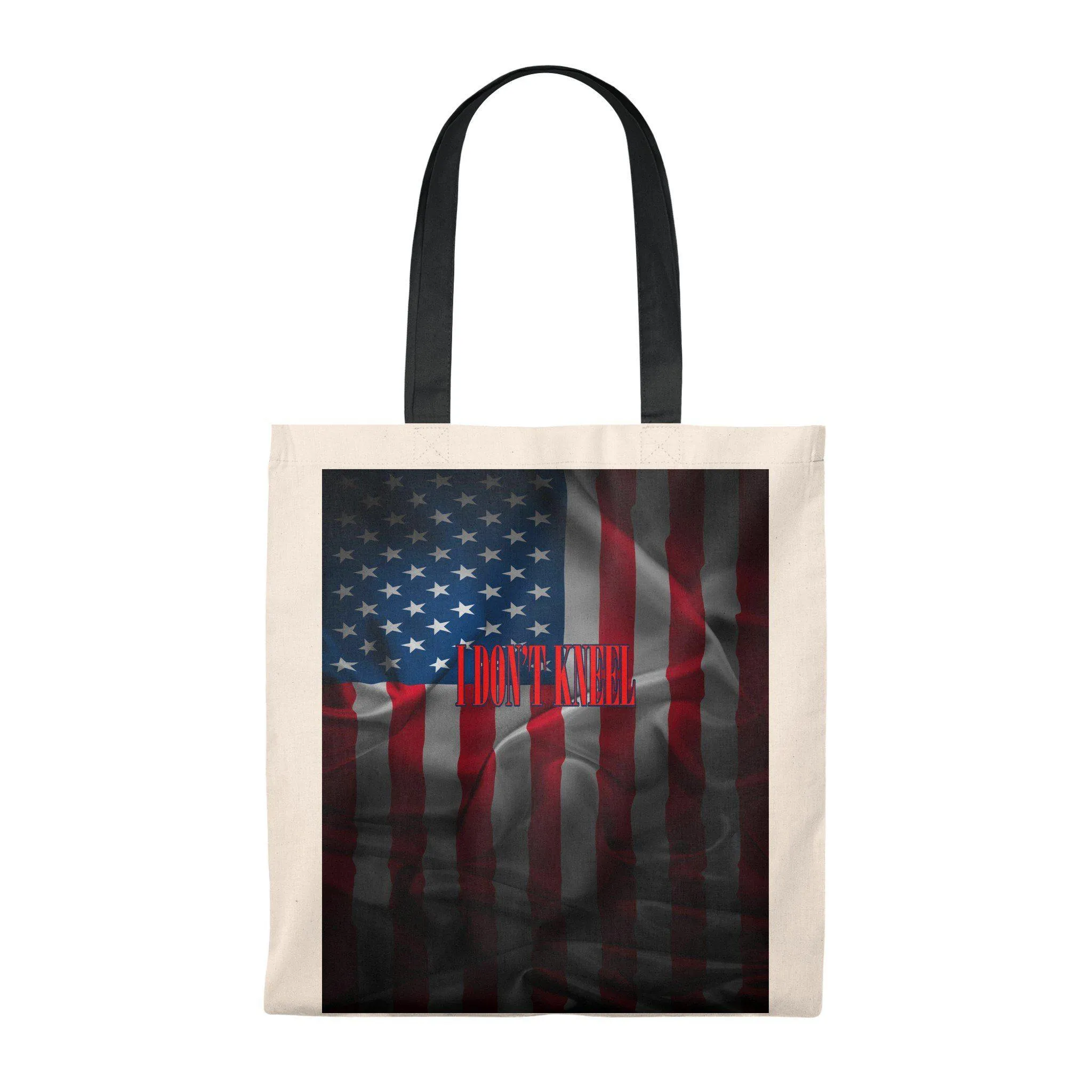 I Don't Kneel American Flag Budget Tote Bag