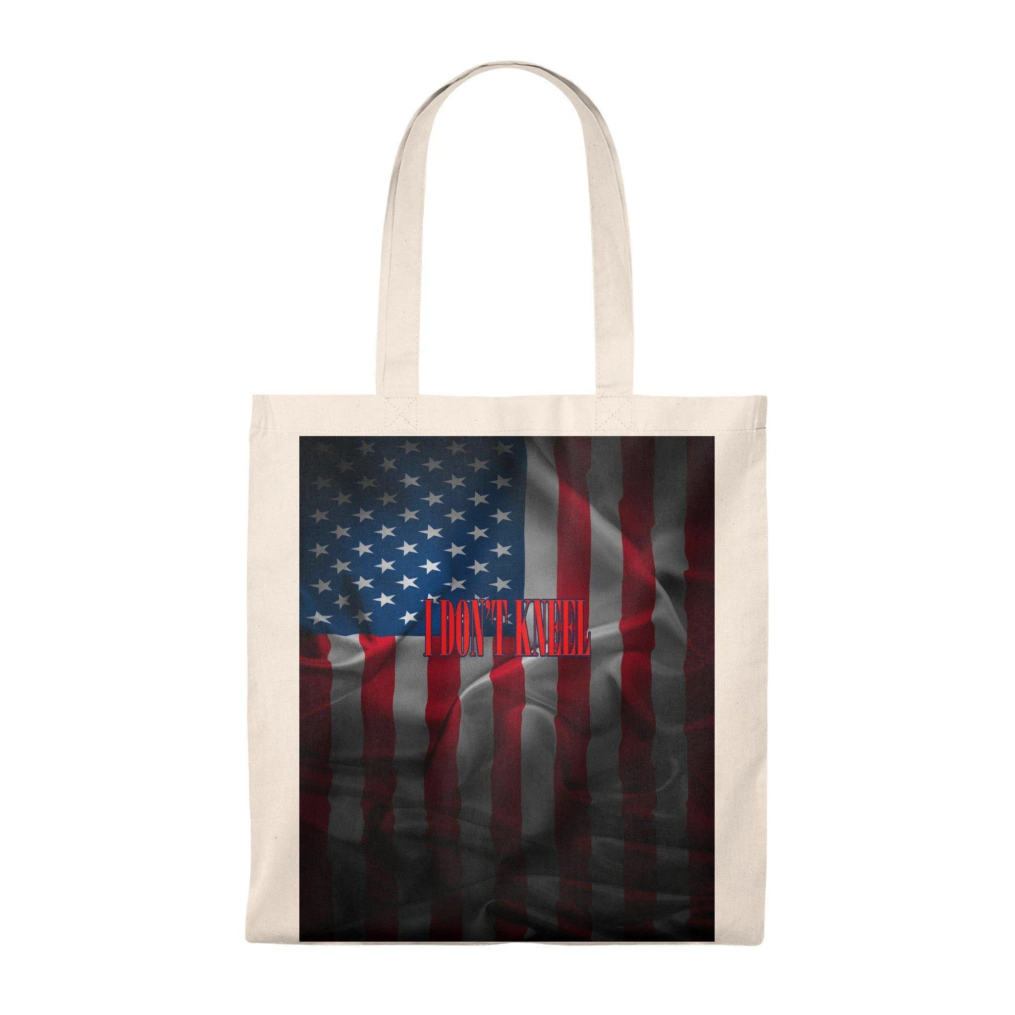 I Don't Kneel American Flag Budget Tote Bag