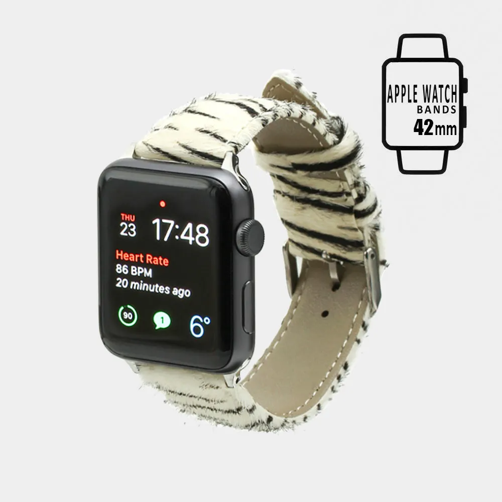 iLLASPARKZ Genuine Leather Zebra Apple Watch Band