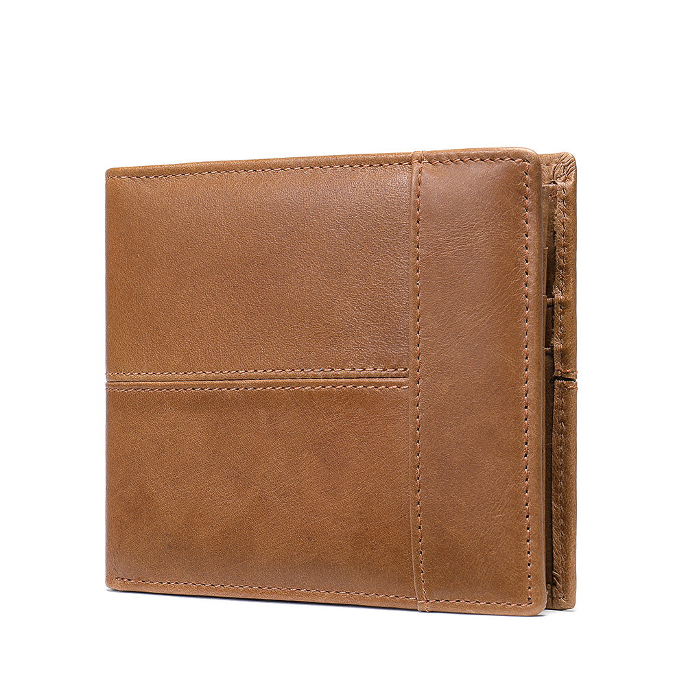 INSTOCK-Genuine leather multi-card slot men's wallet purse