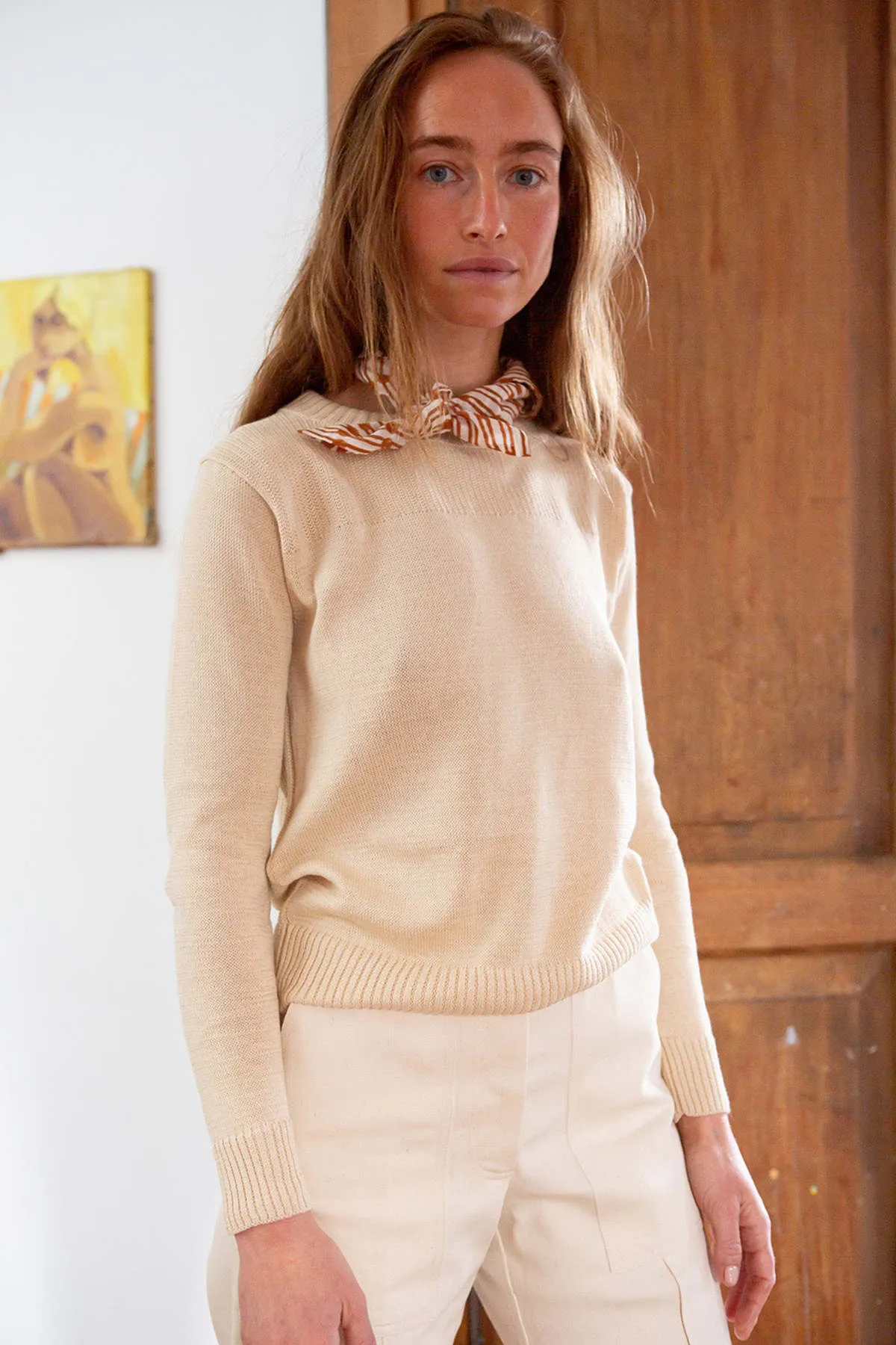 Isla Pima Cotton Sweater - Natural