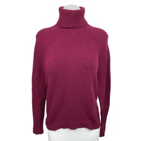 J Crew Purple Wool Alpaca Turtleneck Long Sleeve Stretch Knit Pullover Sweater M