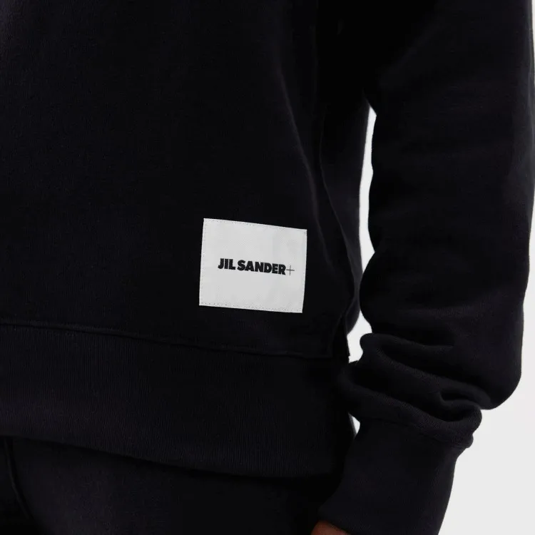 Jil Sander  |U-Neck Long Sleeves Plain Cotton Logo Hoodies & Sweatshirts