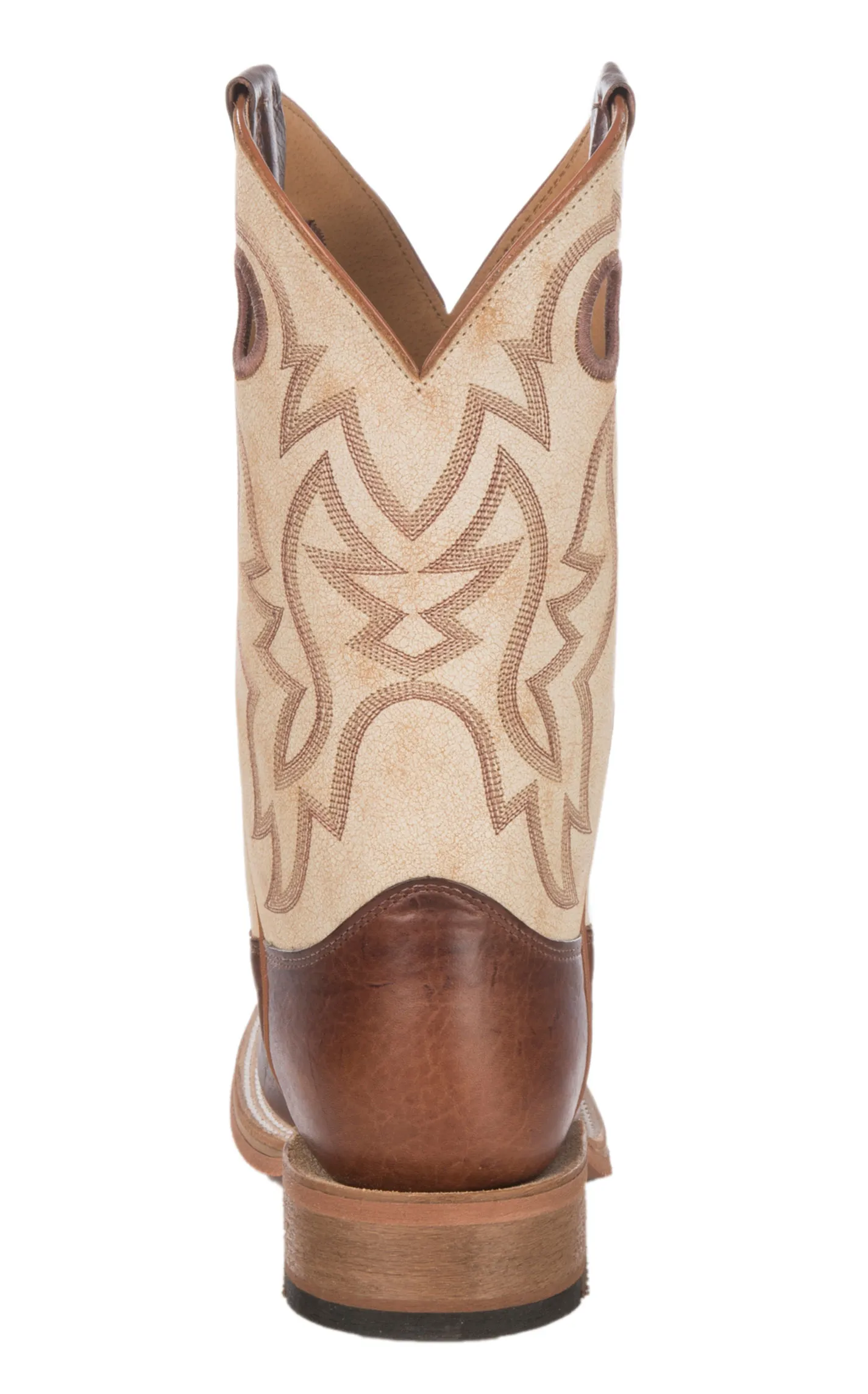 Justin Men's Bent Rail Performance Caddo Brown Cognac and Desert Bone Wide Square Toe Cowboy Boot