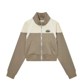 KIJUN WOMEN'S TAPED TRACK SHORT JACKET BEIGE CREAM