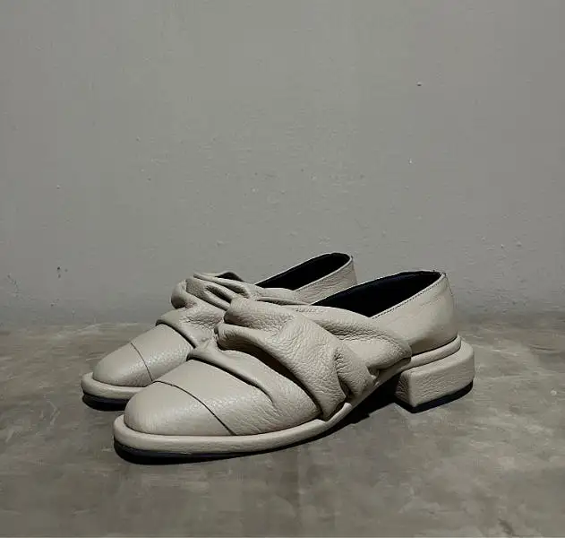 KKERELE April Leather Rubber Sole and Heel Shoes