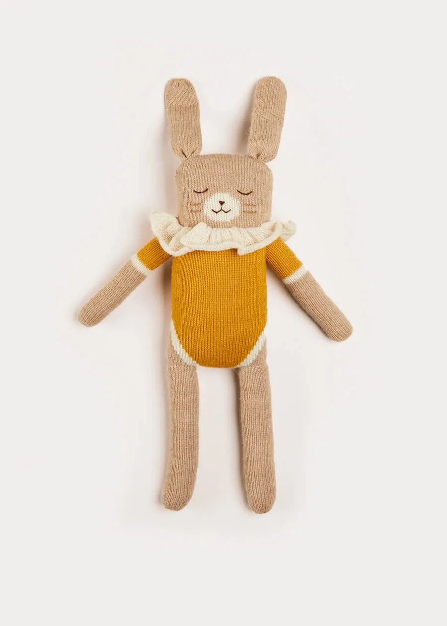 Knitted Bunny Toy in Brown