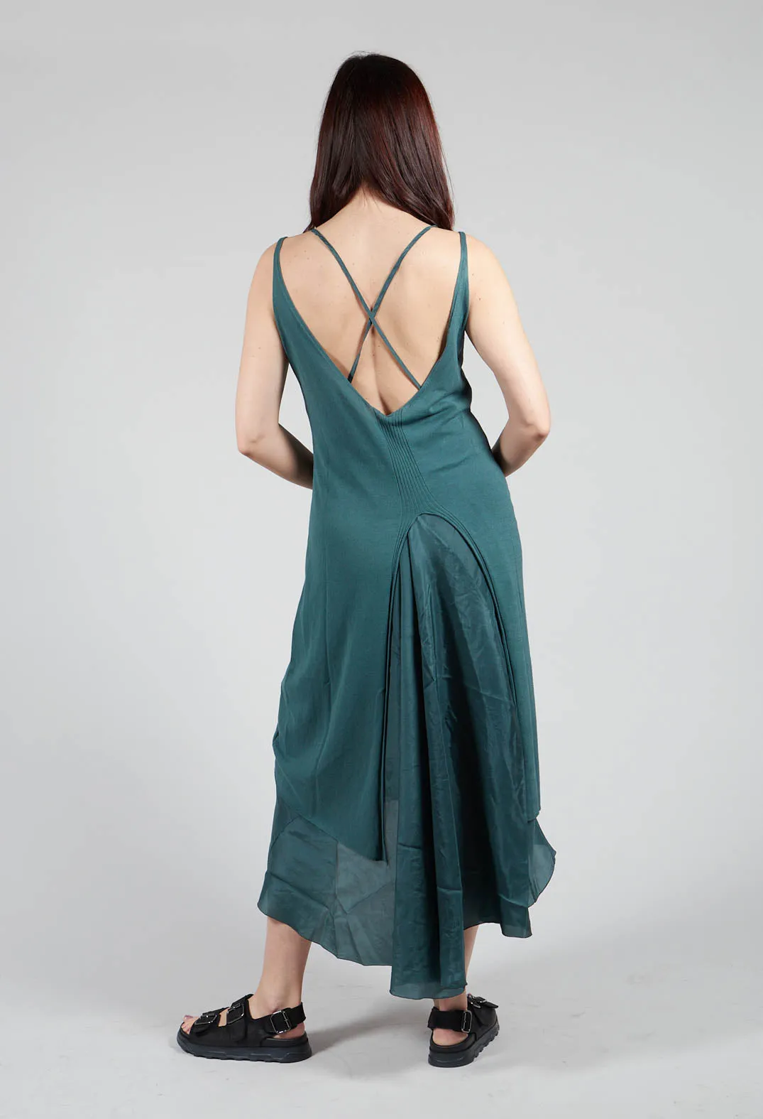 Layered Vest Dress in Petrol