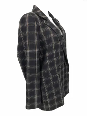 MADEWELL Black Beige Plaid Women Size LARGE  (L) Jacket