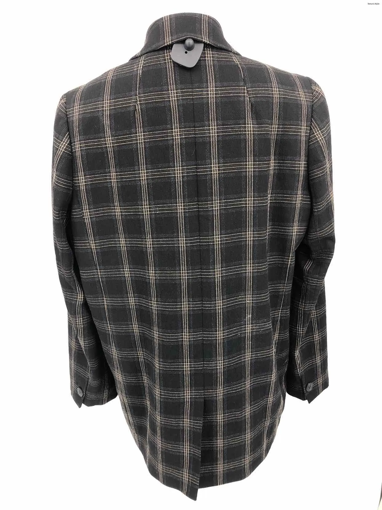 MADEWELL Black Beige Plaid Women Size LARGE  (L) Jacket