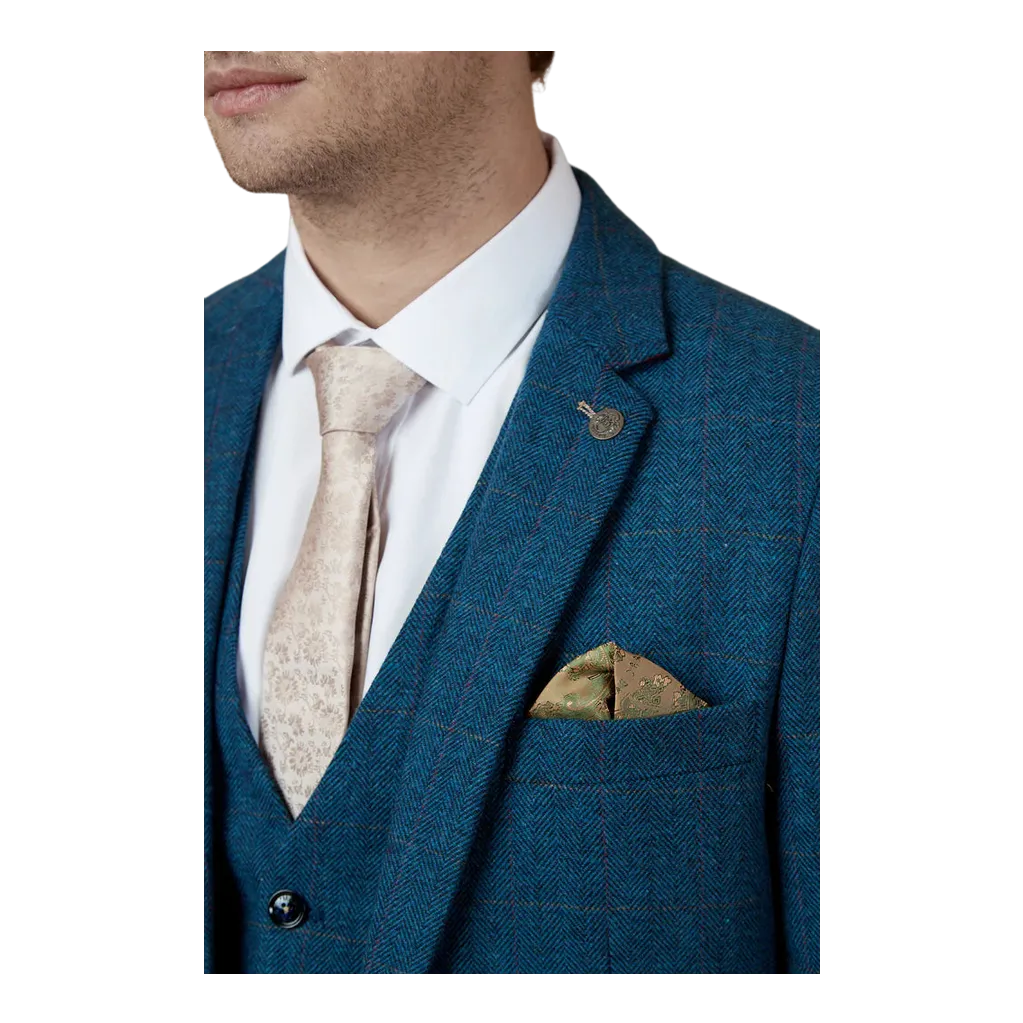 Marc Darcy Dion Tweed Check Suit Blazer