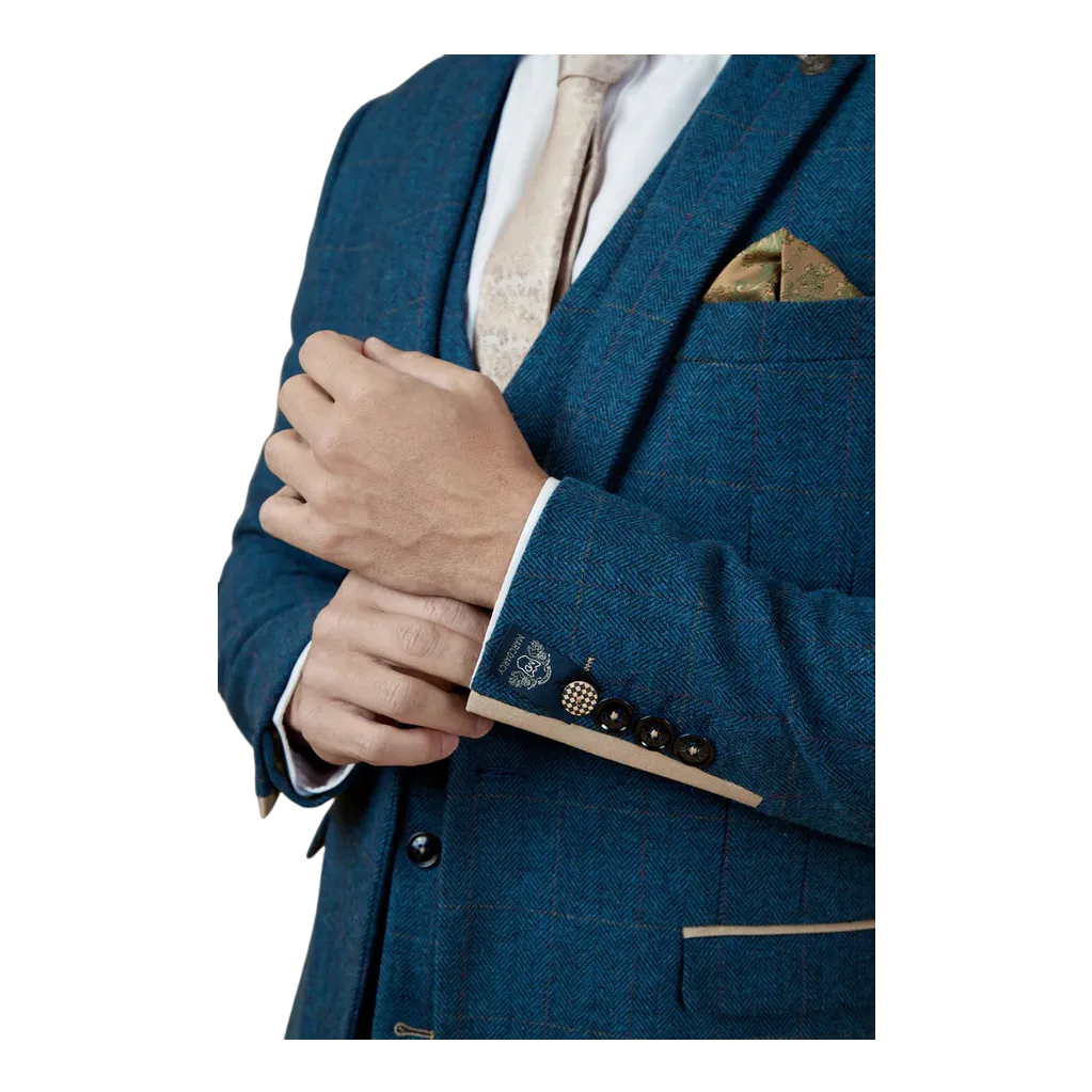 Marc Darcy Dion Tweed Check Suit Blazer