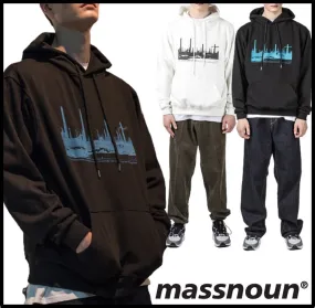 MASSNOUN  |Unisex Street Style Logo Hoodies