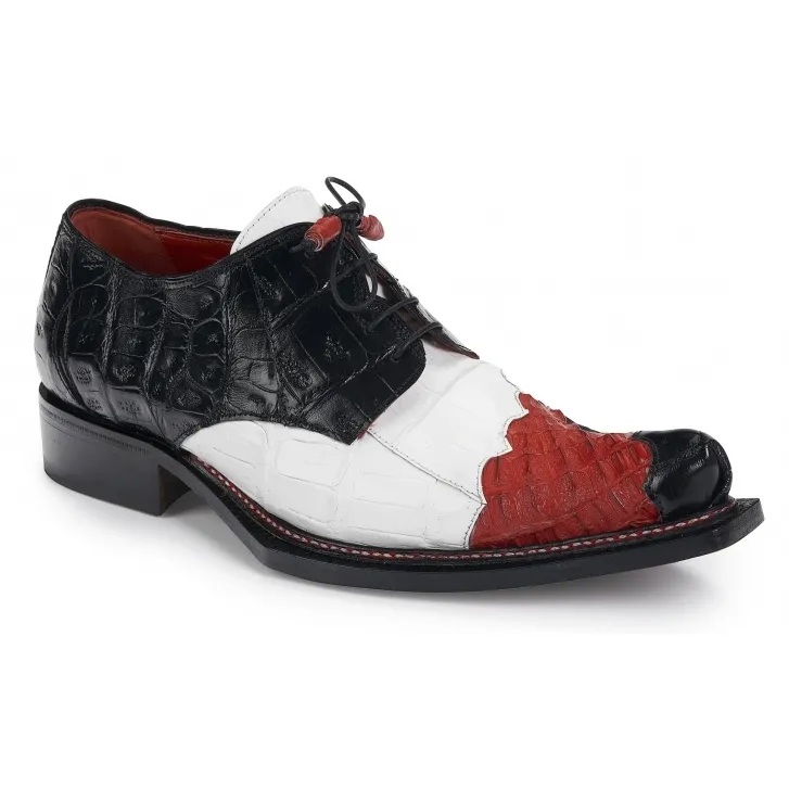 Mauri 44207 Piave Hornback & Crocodile Shoes Red / Black / White (Special Order)