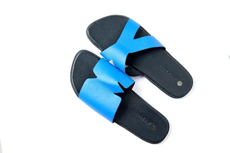 Maxim Blue Leather Sandal