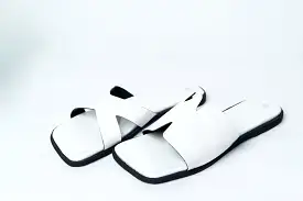 Maxine White Leather Sandal