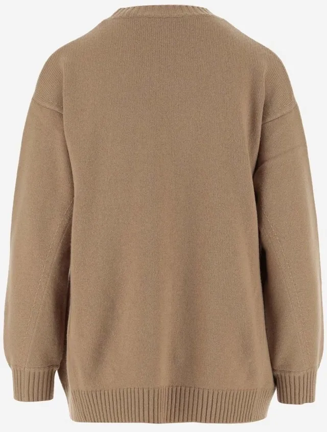 MaxMara  |Casual Style Wool Logo V-neck & Crew neck