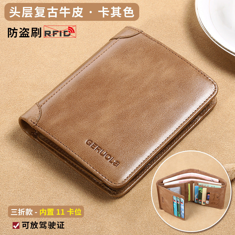 Men's genuine leather wallet