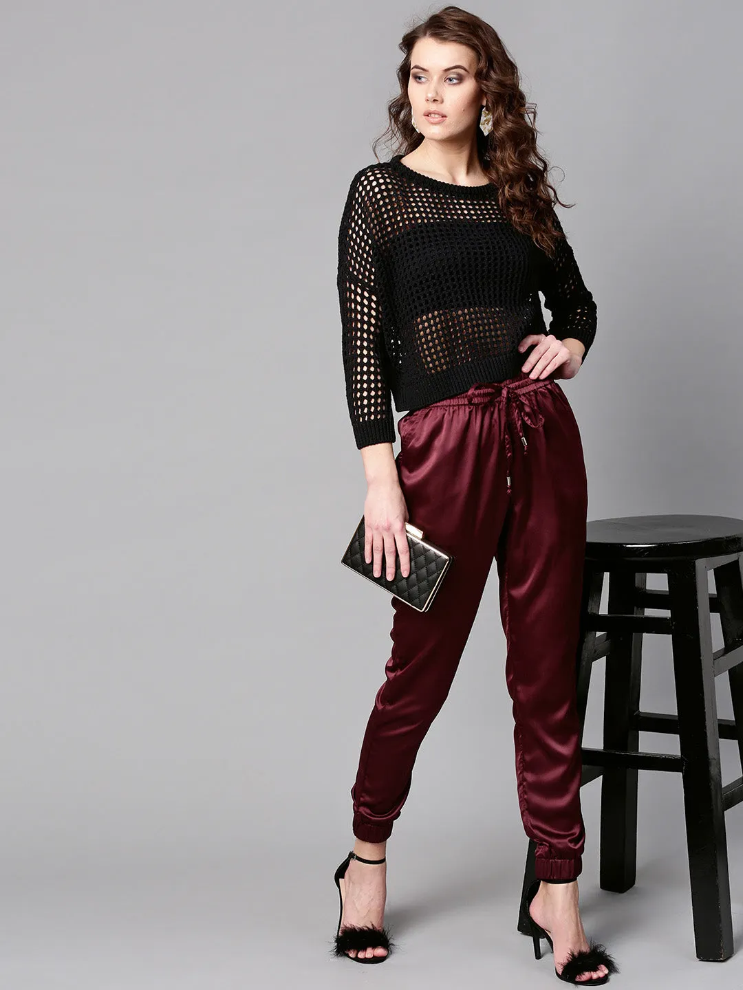 Mesh Crop Sweater