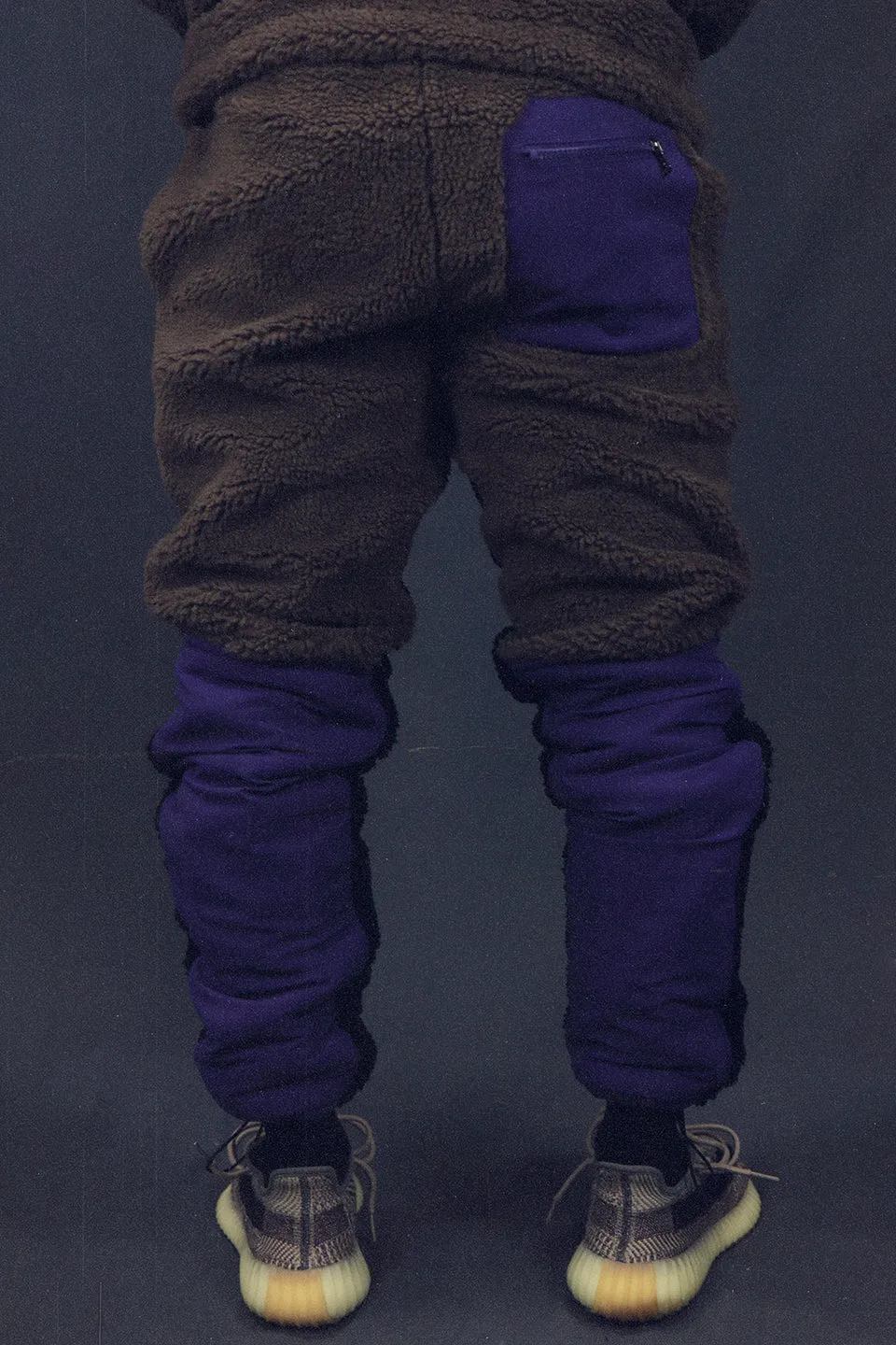 Mocha Sherpa Tech Pants With Zipper Pockets For Sherpa Two Piece Set To Match Sneakers