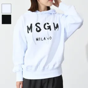 MSGM  |Long Sleeves Plain Cotton Medium Puff Sleeves Logo