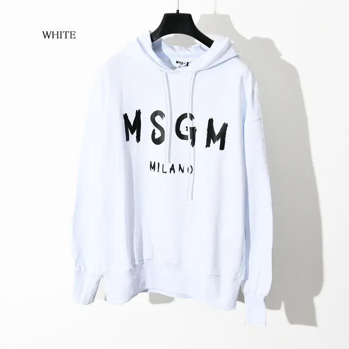 MSGM  |Long Sleeves Plain Cotton Medium Puff Sleeves Logo